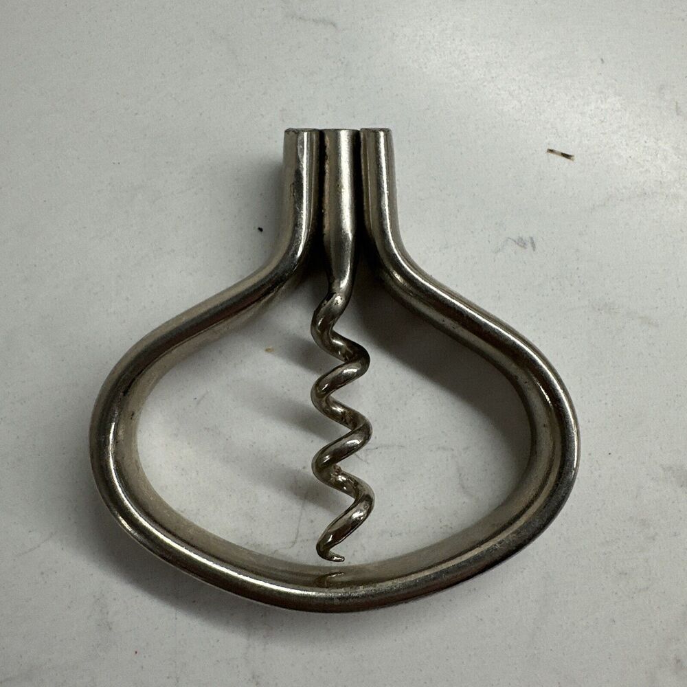 Vintage Folding Bow Metal Picnic Pocket Steel Corkscrew Bottle Opener Gift